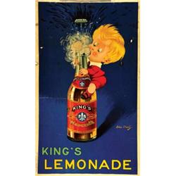 Italian advertising poster, beverage - KING'S LEMONADE