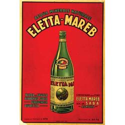 Italian advertising poster, beverage - ACQUA MINERALE NATURALE ELETTA-MAREB