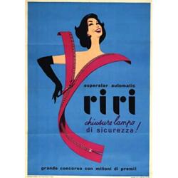 Italian advertising poster - RIRI CHIUSURE LAMPO