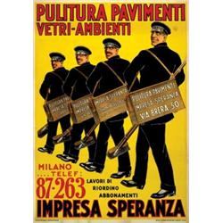 Italian advertising poster - IMPRESA SPERANZA PULITURA PAVIMENTI