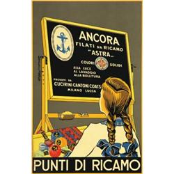 Italian advertising poster - FILATI DA RICAMO ASTRA