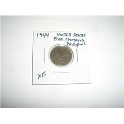 1944 UNITED STATES-WWII PJILLIPINES RARE *FIVE CENTAVOS-EXTRA FINE*!! COIN CAME OUT OF SAFE!!