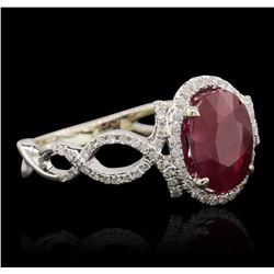 18KT White Gold 2.26ct Ruby and Diamond Ring