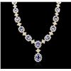 Image 1 : 14KT Yellow Gold 10.54ctw Tanzanite and Diamond Necklace