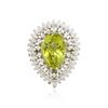 Image 2 : 18KT White Gold 13.34ct Peridot and Diamond Ring