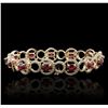 Image 2 : 14KT Yellow Gold 6.24ctw Ruby and Diamond Bracelet