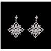 Image 1 : 3.96ctw Diamond Earrings - 18KT White Gold