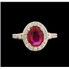 Image 2 : 2.02ct Ruby and Diamond Ring - 14KT Yellow Gold