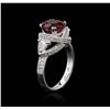 Image 3 : 18KT White Gold 3.02ct Ruby and Diamond Ring