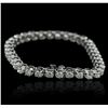 Image 2 : 14KT White Gold 7.03ctw Diamond Tennis  Bracelet