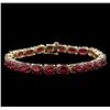 Image 1 : 35.58ctw Ruby Bracelet - 14KT Yellow Gold