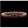 Image 2 : 35.58ctw Ruby Bracelet - 14KT Yellow Gold