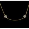 Image 1 : 14KT Yellow Gold 4.87ctw Diamond Necklace