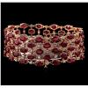 Image 2 : 63.05ctw Ruby and Diamond Bracelet - 14KT Rose Gold