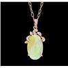 Image 1 : 14KT Rose Gold 10.36ct Opal and Diamond Pendant With Chain