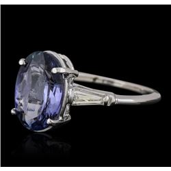 14KT White Gold 3.35ct Tanzanite and Diamond Ring