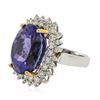 Image 1 : 14KT White Gold GIA Certified 22.13ct Tanzanite and Diamond Ring