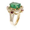 Image 1 : 14KT Yellow Gold 6.04ctw Emerald, Ruby and Diamond Ring