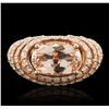 Image 3 : 14KT Rose Gold 3.74ct Morganite and Diamond Ring