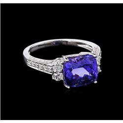 3.93ct Tanzanite and Diamond Ring - 18KT White Gold