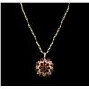 Image 2 : 14KT Yellow Gold 34.26ctw Ruby & Diamond Pendant with Chain