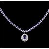 Image 1 : 14KT White Gold 31.96ctw Tanzanite and Diamond Necklace