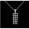 Image 1 : 14KT White Gold 1.04ctw Diamond Pendant With Chain