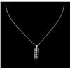 Image 2 : 14KT White Gold 1.04ctw Diamond Pendant With Chain