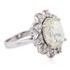 Image 1 : 14KT White Gold 7.90ct Yellow Sapphire and Diamond Ring