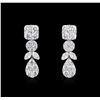 Image 1 : 2.35ctw Diamond Earrings - 18KT White Gold