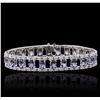 Image 1 : 14KT White Gold 11.25ctw Tanzanite and Diamond Bracelet