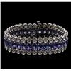 Image 1 : 10KT White Gold 20.84ctw Tanzanite and Diamond Bracelet