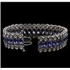 Image 5 : 10KT White Gold 20.84ctw Tanzanite and Diamond Bracelet