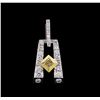 Image 2 : 1.14ctw Diamond Pendant - 18KT Two-Tone Gold