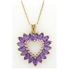 Image 1 : 2.22ctw Amethyst Pendant With Chain - 10KT Yellow Gold