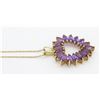 Image 2 : 2.22ctw Amethyst Pendant With Chain - 10KT Yellow Gold