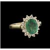 Image 1 : 2.16ct Emerald and Diamond Ring - 14KT Yellow Gold