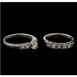 1.45ctw Diamond Wedding Ring Set - Platinum