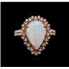 Image 2 : 1.00ct Opal and Diamond Ring - 14KT Rose Gold