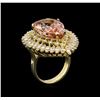 Image 3 : 14KT Yellow Gold 14.24ct Morganite and Diamond Ring