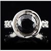 Image 1 : 14KT White Gold 3.49ct Black Diamond Ring