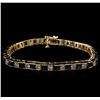 6.75ctw Blue Sapphire and Diamond Bracelet - 14KT Yellow Gold