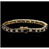Image 2 : 6.75ctw Blue Sapphire and Diamond Bracelet - 14KT Yellow Gold