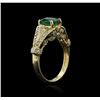 Image 3 : 14KT Yellow Gold 1.19ct Emerald and Diamond Ring