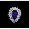 Image 2 : 14KT White Gold 3.11ct Tanzanite and Diamond Ring