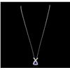 Image 2 : 14KT White Gold 1.72ct Tanzanite and Diamond Pendant with Chain