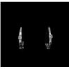 Image 1 : 0.04ctw Diamond Hoop Earrings - 14KT White Gold