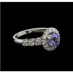 1.33ct Tanzanite and Diamond Ring - 14KT White Gold