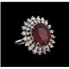 Image 1 : 14KT White Gold 14.62ct Ruby and Diamond Ring