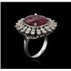 Image 3 : 14KT White Gold 14.62ct Ruby and Diamond Ring